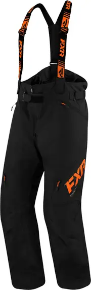 FXR Clutch FX 2023 Snowmobile Bib Pants, black-orange, Size M for Men Black Orange
