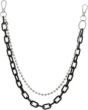 [Holibanna] Hip-hop Waist Chain Hip Hop Pants Chain Punk Wallet Chain Pocket Chain Waist Chain Jewelry Punk Waist Chain Trousers Chain Jeans Chain Gothic Pants Chains Rock Pants Chain Black