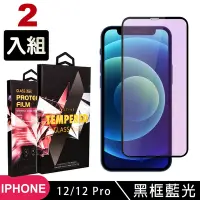 在飛比找Yahoo奇摩購物中心優惠-IPhone 12 PRO 12 日本玻璃AGC黑邊藍光全覆