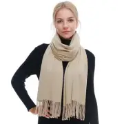 RIIQIICHY Scarf for Women Scarves and Wraps Winter Warm Pashmina Shawl Beige