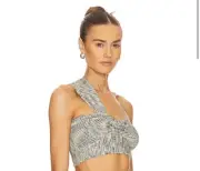 Simkhai Elyssa Draped Top Women's Size M Basil Space Dye Rayon One Shoulder