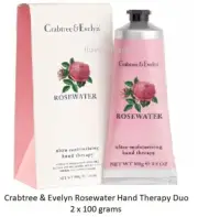 Crabtree & Evelyn Rosewater Hand Therapy Duo - 2 x 100 gr - New