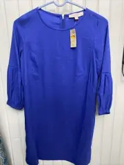 NWT Ann Taylor Loft 1/2 Sleeve Navy Blue Women's Dress Size 2Pet $79.50NEW
