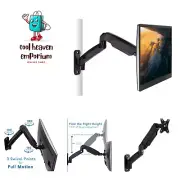 Monitor Wall Mount Arm | VESA Wall Mount Monitor Arm | Full Motion Gas Spring...