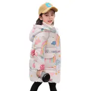 Nevenka Girls Down Outerwear High Collar Heavyweight Warm Hooded Jackets-Beige