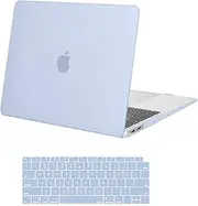 MOSISO Compatible with MacBook Air 13 inch Case 2022 2021 2020 2019 2018 Release A2337 M1 A2179 A1932 Touch ID, Plastic Hard Shell Case & Keyboard Cover for MacBook Air 13.3 inch Case, Sierra Blue