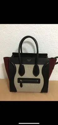 在飛比找Yahoo!奇摩拍賣優惠-Celine Micro Luggage 經典拼色小牛皮 冏