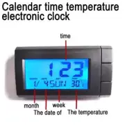 2 In 1 Car Digital LCD Electronic Time Clock Thermometer Watch Noctilucent E7W9