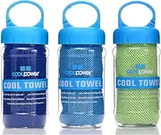 3 Pack Cooling Towel Instant Cooling for Running Workout Sweat Gym Sports Chill Soft Breathable with Container (Mix 1)
