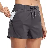 [Generic] Comfy Shorts for Women Hiking Athletic Yoga Lounge Shorts Quick Dry Lightweight Elastic Workout Short