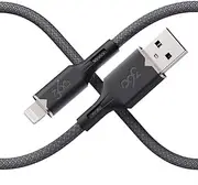 360 Electrical Fluid USB-A to Lightning Charger Cable, Mfi Certified Charger for Apple iPhone 14 13 12 11 X, iPad, 5 Foot, Granite