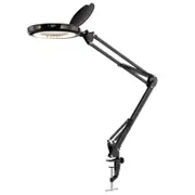 Brilliant 78cm Black Spy Fully Adjustable Magnifying LED Clamp Lamp