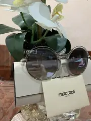 Roberto Cavalli RC1082 16C MONTALCINO Round Sunglasses SIlver Grey Mirrored 57mm