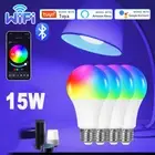 E27 B22 Smart Bulb Globe WiFi Bluetooth 15W RGB RGBW LED Light Lamp Alexa Google