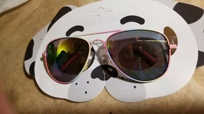 Foster Grant pink/milticolor Girl's Avaitor Sunglasses