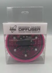 NIB Ion Hot Pink Universal Patented Folding Technology Curly Wavy Hair Diffuser