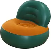 Inflatable Sofa, Inflatable Lounge Chair, Soft Multifunctional L Shaped PVC Lazy Sofa with Backrest for Camping Outdoor Home, Orange and Green