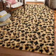Amearea Fluffy Leopard Rug, Premium Cheetah Print Rugs, Soft Comfy Faux Fur A...