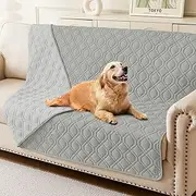 hyha Waterproof Dog Bed Blanket, Soft Pet Blankets, Waterproof Couch Cover for Dogs, Reversible Sofa Covers Washable for Furniture (68x82 Inch, Grey/Light Grey)