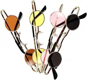 [WOFASHPURET] Retro Hip Hop Small Round Sunglasses for Men Women Fashion Mini Round Sunglasses Polarized Lenses Lightweight and Stylish Accessory for Daily or Party Wear