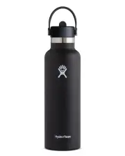 Hydro Flask Standard Straw Cap Water Bottle - 621ml - Black