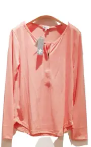 SPLENDID ST9190 Light Peach ZIP Soft MODAL Blend BLOUSE Top SHIRT ( XS )