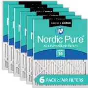 Nordic Pure 12x18x1 Pleated Air Filters MERV 14 Plus Carbon 6 Pack