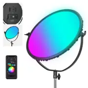 NEEWER 18" RGB LED Round Panel Video Light 65W Studio Lighting with APP Control
