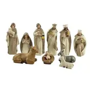 Artisan Flair Nativity Christmas Set Manger Scene - 10pcs Hand 4.8inch White
