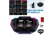 GPS+OBD2 HUD Head Up Display Digital Speedometer Dual System Temp Alarm Multiple