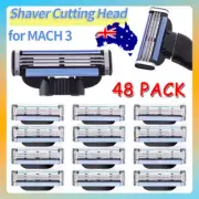 48PCS Replacement Blades For Gillette MACH 3 Razor Shaver Trimmer Shaving AU