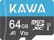 KAWA 64GB Micro SD Card, High Endurance Video Monitoring Card, microSDXC Flash Memory Card, A1, U3, Class10, V30, High Speed TF Card for DashCam, Security Camera, Baby Monitor, Phones, Tablets, Drones