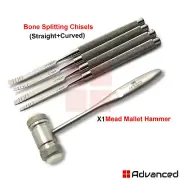 Dental Osteotome Bone Ridge Expansion Chisels Extraction Surgical Mallet Hammer