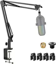 Rigych Adjustable Seiren Mic Boom Arm, Mic Stand Compatible with Razer Seiren X Mini V2 V3 USB Streaming Microphone for Recording, Gaming, Podcast