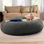 [Jaxx] 6 Foot Cocoon - 2-in-1 Convertible Bean Bag Bed & Large Bean Bag Chair for Adults, Charcoal