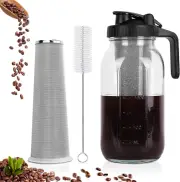 64 Oz Cold Brew Coffee Maker Mason Jar Pitcher with Stainless Steel Filter