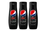 3x Sodastream 440ml Pepsi Max No Sugar Soda Sparkling Water Syrup Mix Makes 9L