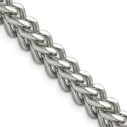 Stainless Steel Chisel Polished 6.75mm 24 Inch Franco Chain