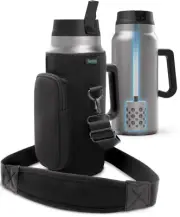 64oz Water Bottle with Filter Straw & Handle, Filtered Half Gallon Tumbler