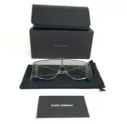 Dolce & Gabbana Sunglasses DG2305 05/AL Silver Shield Frames w/ Patterned Lenses