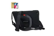 StylePro, Combo, iPad 10.2", 7th, 8th & 9th gen, kids case + screen protector, with rotating stand & shoulder strap, black.