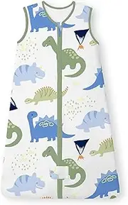 TotAha Cute Dino Toddler Quilted Sleep Sack 1.0 TOG, Soft Warm Winter Wearable Blanket Baby Sleeping Bag with 2-Way Safe Zippers, Delight Dino (1.0 Tog), 2T-4T