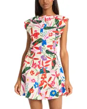 Donna Morgan Extended Shoulder Mini Dress