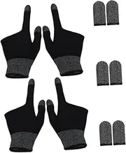 JUMPLAWN Mobile Game Finger Sleeves Graphene Thumb Covers Nonslip for Billiards Set of 2