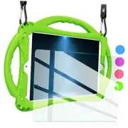 Kids Case for iPad Air 2, Shockproof Silicone Handle Stand Case Green