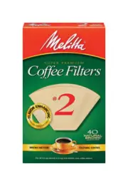 Melitta 612412 No.2 Natural Brown 6 Cups Cone Shape Coffee Filters