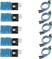 HiLetgo 5pcs DHT11 Temperature Humidity Sensor Module Digital Temperature Humidity Sensor 3.3V-5V Humidity Measure Range 20%-95% Temperature Measure Range 0-50℃ Celsius with Dupont Wires