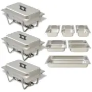 3-Piece Chafing Dish Bain Marie Set Stainless Steel Buffet Food Warmer