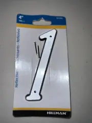 Hillman 4" Reflective 841598 Silver Nail On Plastic House Mailbox Number #1