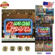 Super Bright LED Neon 'We Are Open' Sign - Versatile & Energy-Efficient 16.5x9